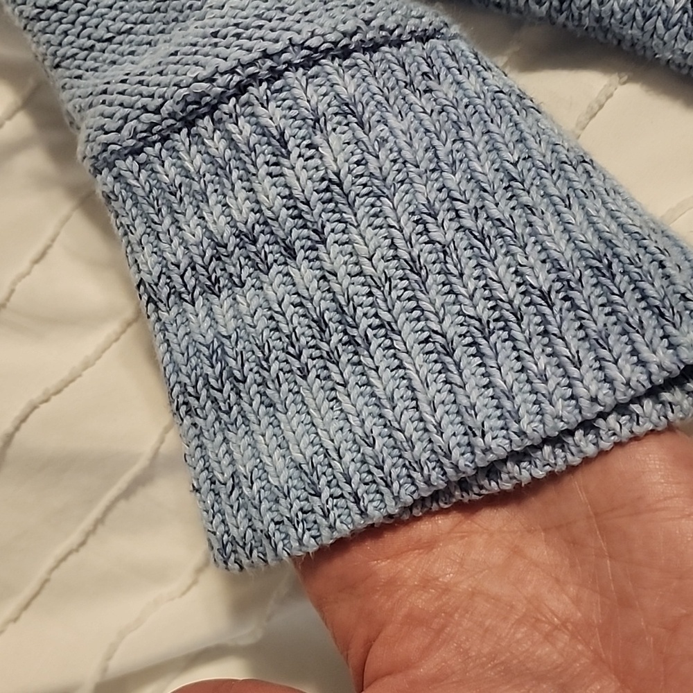 Vintage Blue Women's Cotton Knit Sweater - Picture 4 of 6